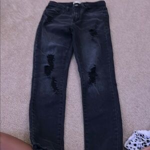 Distressed Black Jeans